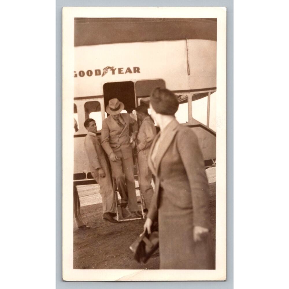 1940 Photograph Estes Kefauver Stepping Off Goodyear Blimp Senator